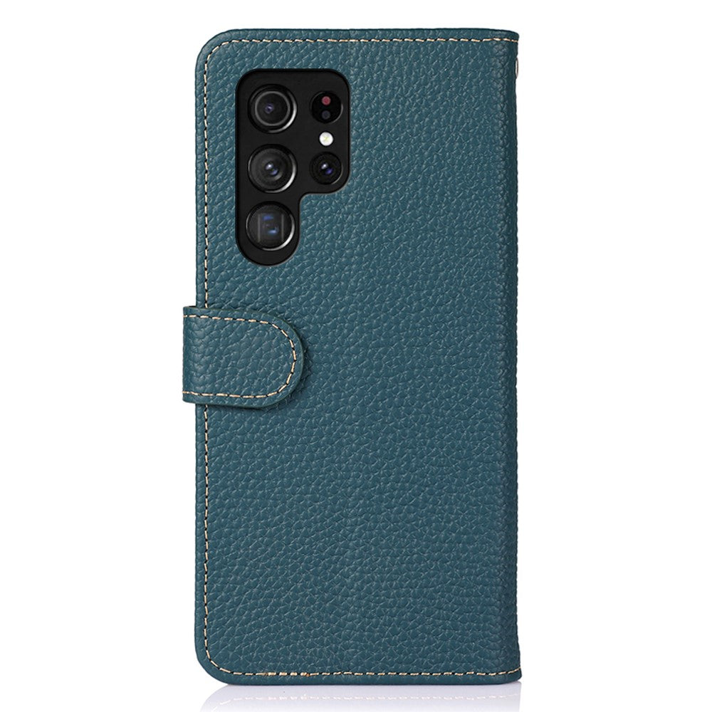 KHAZNEH-For-Samsung-Galaxy-S26-Ultra-Case-Genuine-Cow-Leather-Flip-Phone-Cover-Green