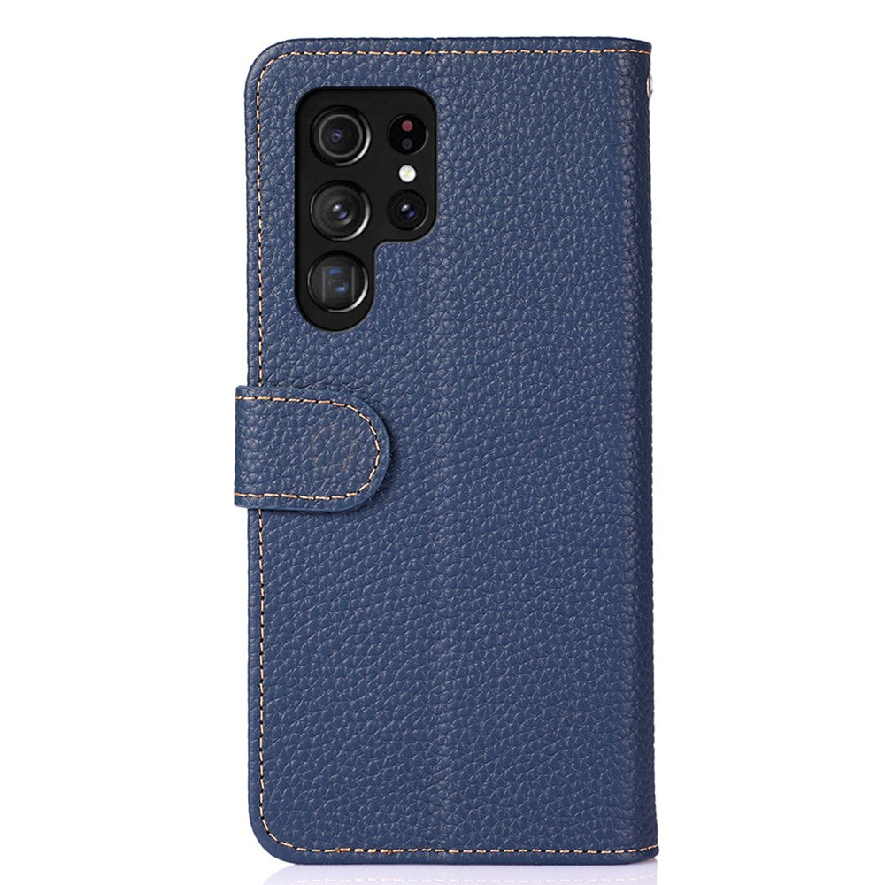 KHAZNEH-For-Samsung-Galaxy-S26-Ultra-Case-Genuine-Cow-Leather-Flip-Phone-Cover-Blue