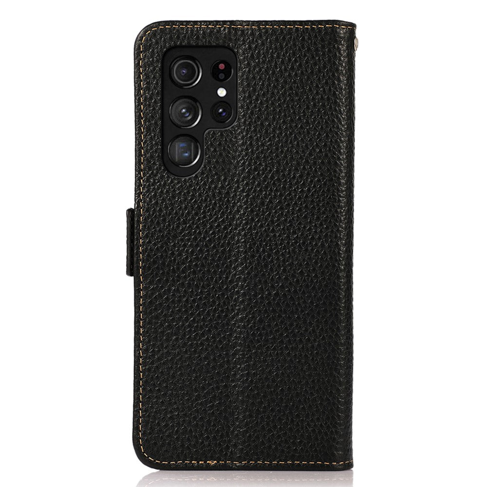KHAZNEH-for-Samsung-Galaxy-S26-Ultra-Phone-Case-Genuine-Cow-Leather-Cover-RFID-Blocking-Black