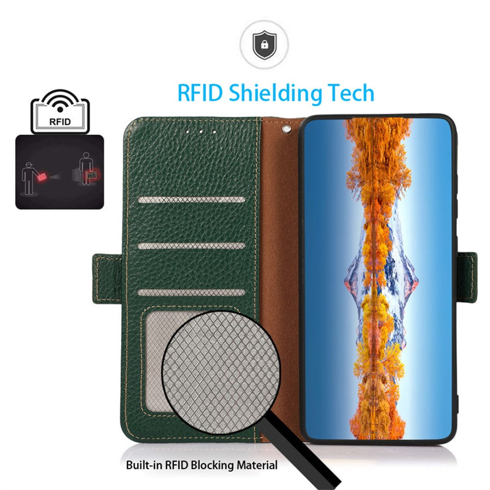 KHAZNEH-for-Samsung-Galaxy-S26-Ultra-Phone-Case-Genuine-Cow-Leather-Cover-RFID-Blocking-Green