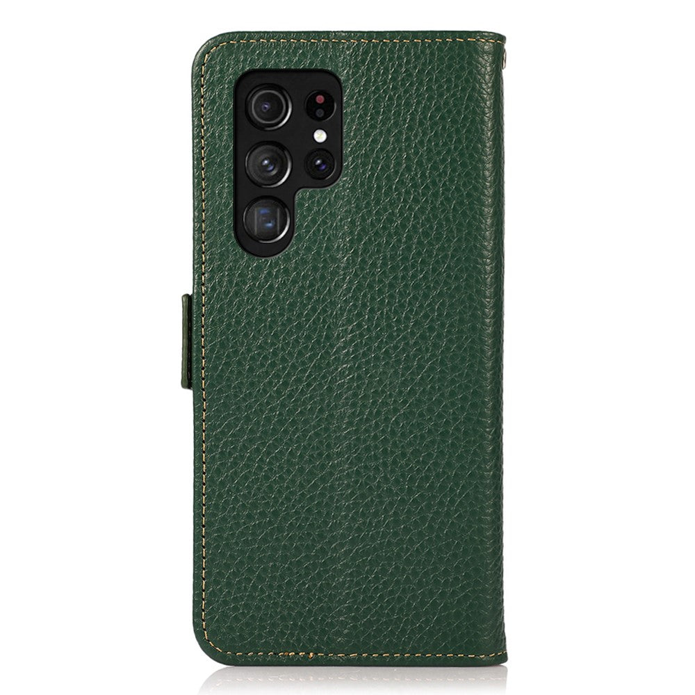 KHAZNEH-for-Samsung-Galaxy-S26-Ultra-Phone-Case-Genuine-Cow-Leather-Cover-RFID-Blocking-Green
