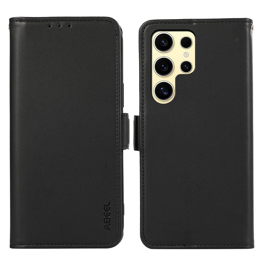 ABEEL-For-Samsung-Galaxy-S26-Ultra-Case-Leather-Phone-Cover-with-RFID-Blocking-Wallet-Black