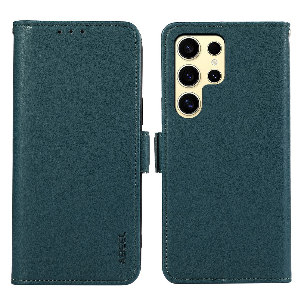 ABEEL-For-Samsung-Galaxy-S26-Ultra-Case-Leather-Phone-Cover-with-RFID-Blocking-Wallet-Green