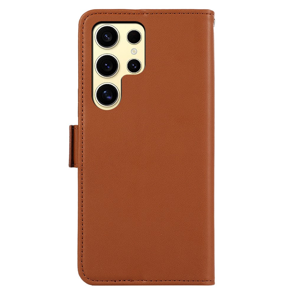 ABEEL-For-Samsung-Galaxy-S26-Ultra-Case-Leather-Phone-Cover-with-RFID-Blocking-Wallet-Brown