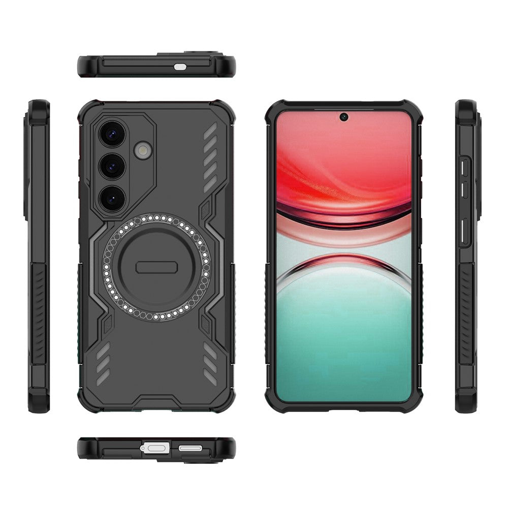 For-Samsung-Galaxy-S26-/-S26-Pro-Magnetic-Case-Butterfly-Armor-Hollow-Heat-Dissipation-PC-+-TPU-Phone-Cover-Black