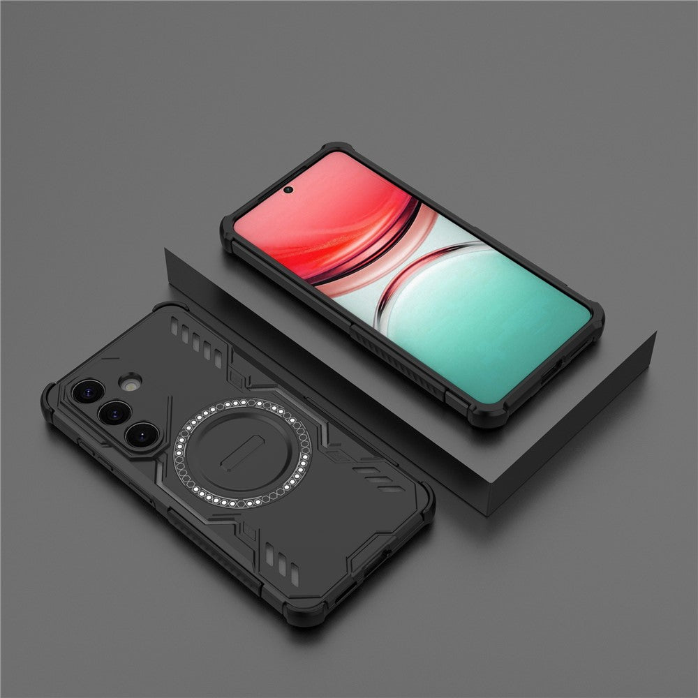 For-Samsung-Galaxy-S26-/-S26-Pro-Magnetic-Case-Butterfly-Armor-Hollow-Heat-Dissipation-PC-+-TPU-Phone-Cover-Black