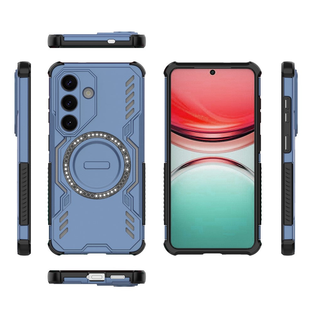 For-Samsung-Galaxy-S26-/-S26-Pro-Magnetic-Case-Butterfly-Armor-Hollow-Heat-Dissipation-PC-+-TPU-Phone-Cover-Blue