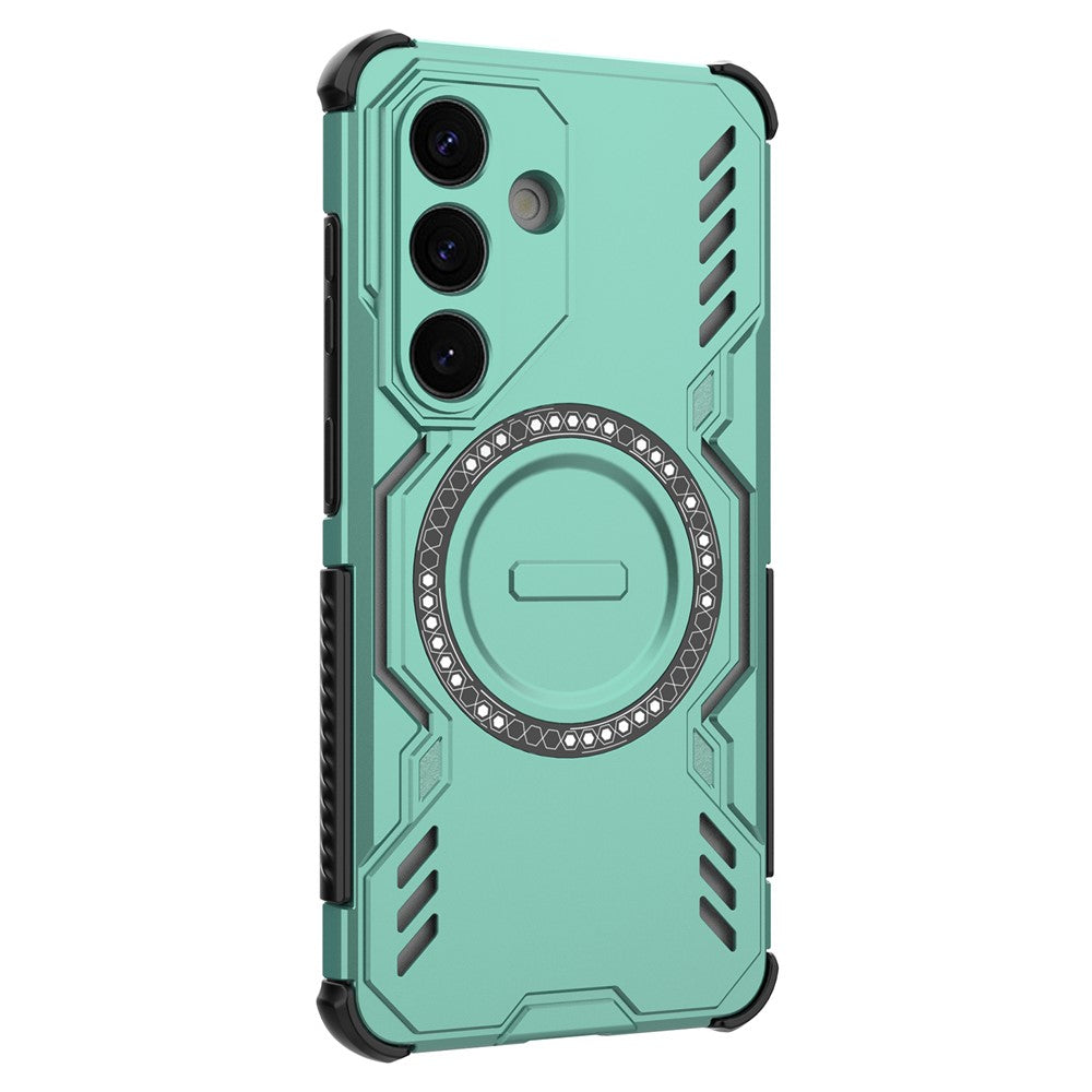 For-Samsung-Galaxy-S26-/-S26-Pro-Magnetic-Case-Butterfly-Armor-Hollow-Heat-Dissipation-PC-+-TPU-Phone-Cover-Green