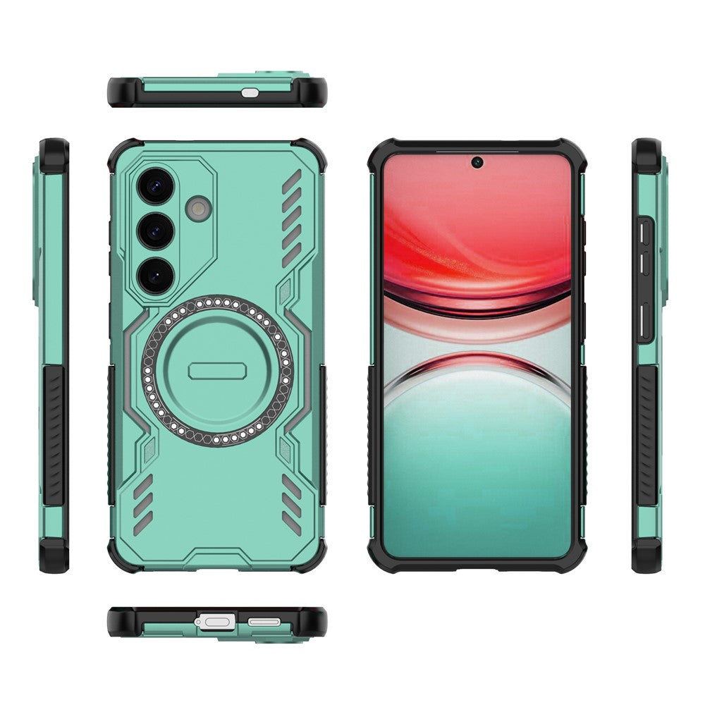For-Samsung-Galaxy-S26-/-S26-Pro-Magnetic-Case-Butterfly-Armor-Hollow-Heat-Dissipation-PC-+-TPU-Phone-Cover-Green