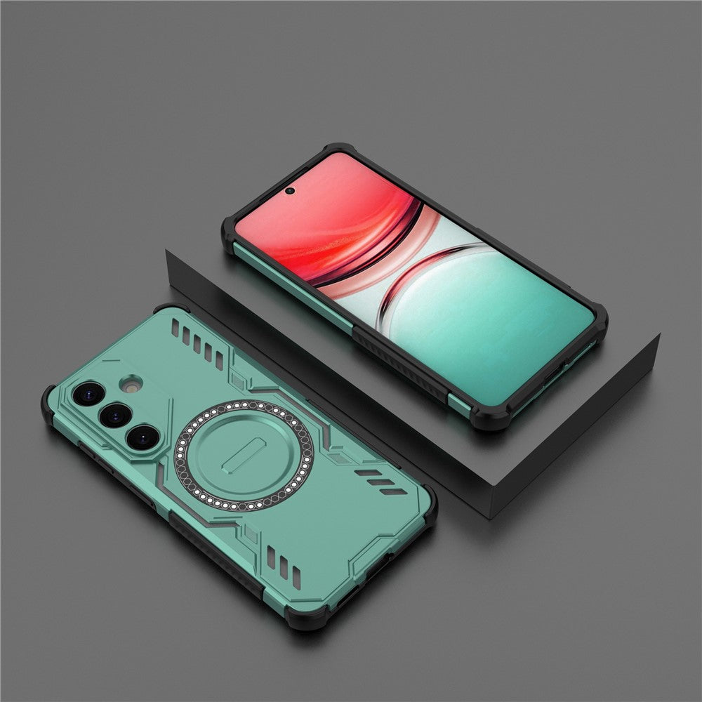 For-Samsung-Galaxy-S26-/-S26-Pro-Magnetic-Case-Butterfly-Armor-Hollow-Heat-Dissipation-PC-+-TPU-Phone-Cover-Green