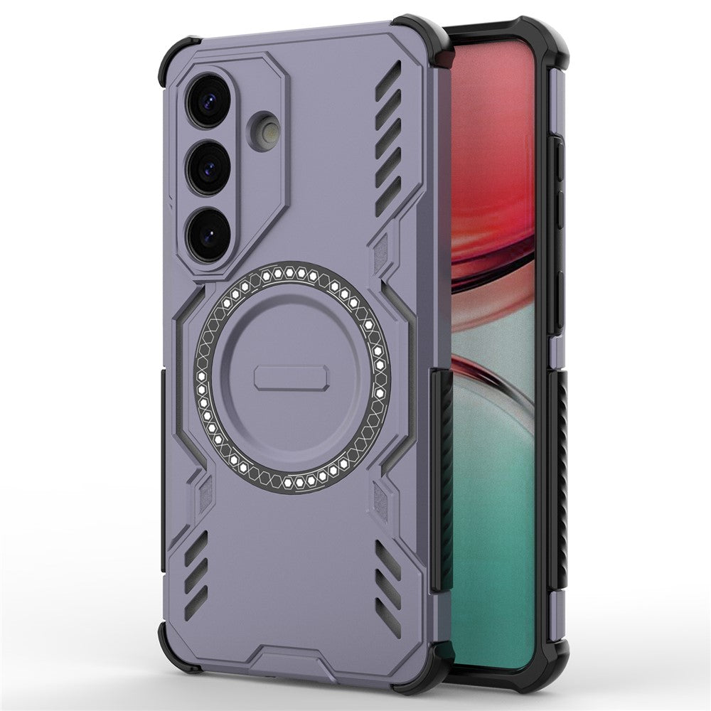 For-Samsung-Galaxy-S26-/-S26-Pro-Magnetic-Case-Butterfly-Armor-Hollow-Heat-Dissipation-PC-+-TPU-Phone-Cover-Purple