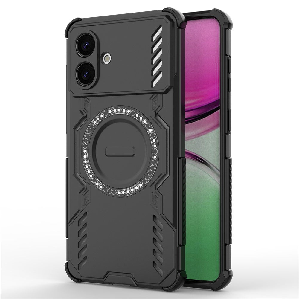 For-Samsung-Galaxy-S26-Edge-Magnetic-Case-Butterfly-Armor-Hollow-Heat-Dissipation-PC-+-TPU-Phone-Cover-Black