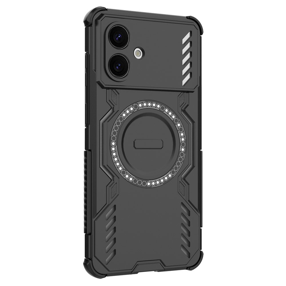 For-Samsung-Galaxy-S26-Edge-Magnetic-Case-Butterfly-Armor-Hollow-Heat-Dissipation-PC-+-TPU-Phone-Cover-Black