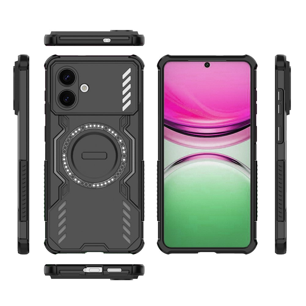 For-Samsung-Galaxy-S26-Edge-Magnetic-Case-Butterfly-Armor-Hollow-Heat-Dissipation-PC-+-TPU-Phone-Cover-Black