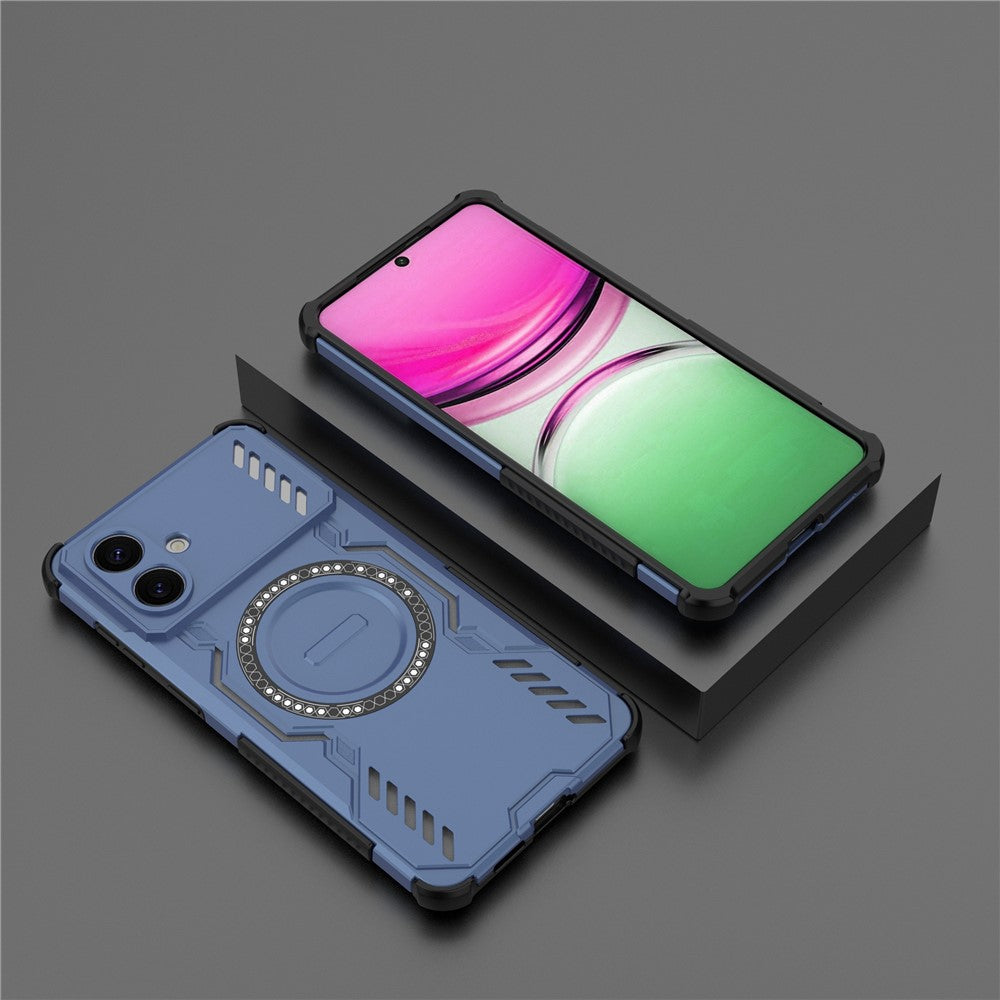 For-Samsung-Galaxy-S26-Edge-Magnetic-Case-Butterfly-Armor-Hollow-Heat-Dissipation-PC-+-TPU-Phone-Cover-Blue