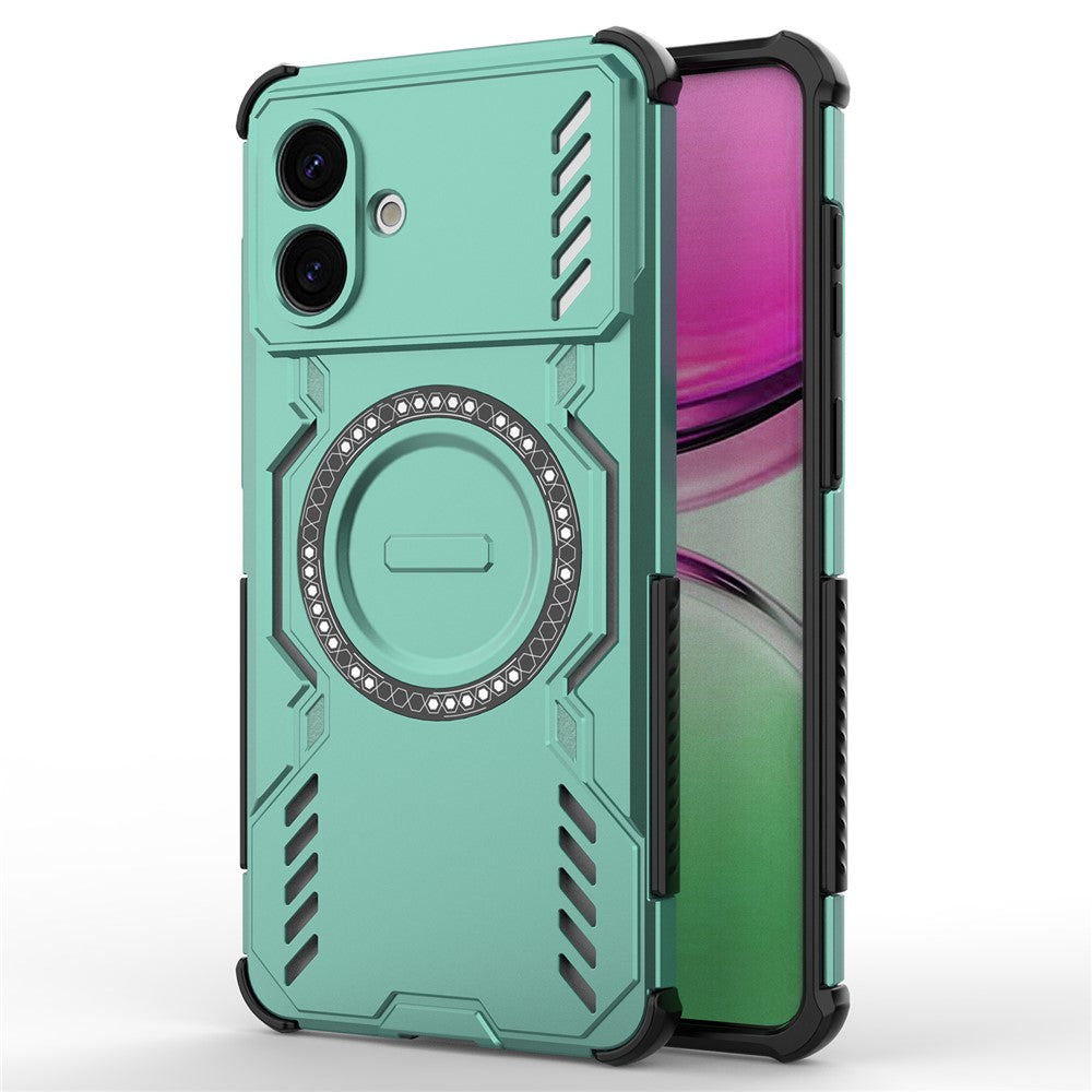 For-Samsung-Galaxy-S26-Edge-Magnetic-Case-Butterfly-Armor-Hollow-Heat-Dissipation-PC-+-TPU-Phone-Cover-Green
