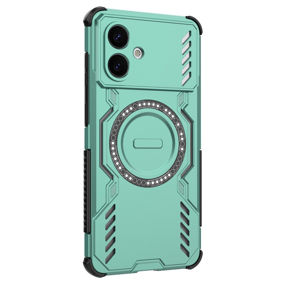 For-Samsung-Galaxy-S26-Edge-Magnetic-Case-Butterfly-Armor-Hollow-Heat-Dissipation-PC-+-TPU-Phone-Cover-Green
