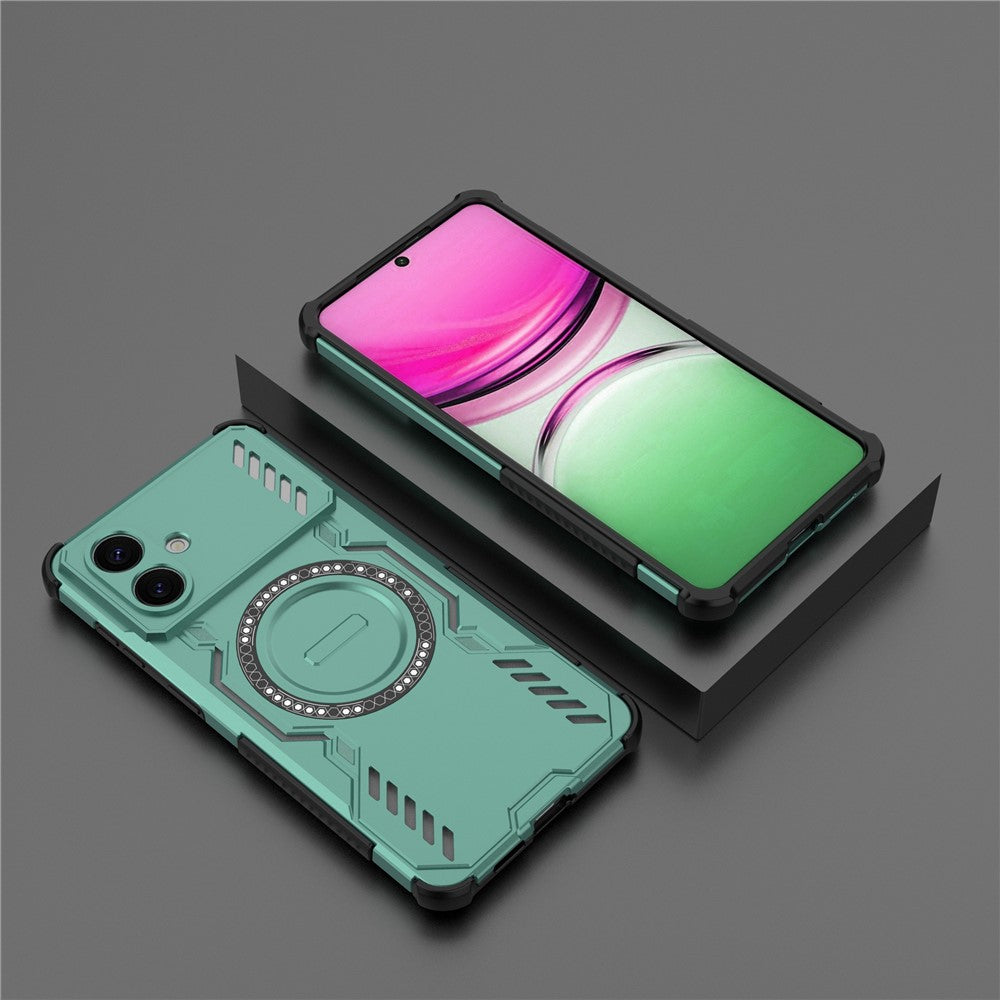 For-Samsung-Galaxy-S26-Edge-Magnetic-Case-Butterfly-Armor-Hollow-Heat-Dissipation-PC-+-TPU-Phone-Cover-Green