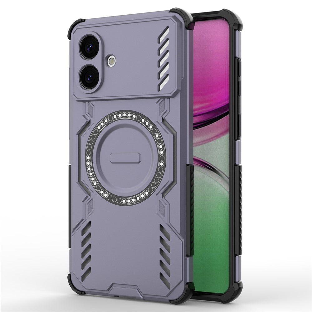 For-Samsung-Galaxy-S26-Edge-Magnetic-Case-Butterfly-Armor-Hollow-Heat-Dissipation-PC-+-TPU-Phone-Cover-Purple