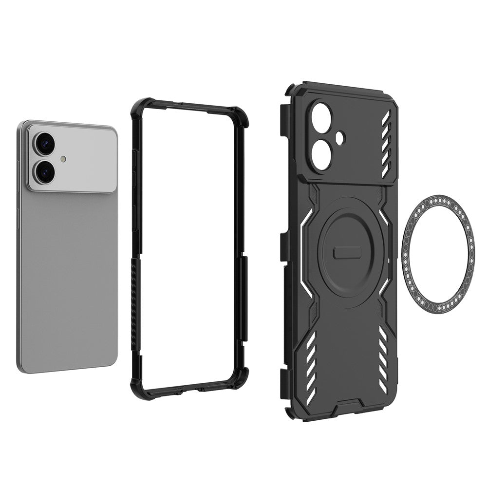 For-Samsung-Galaxy-S26-Edge-Magnetic-Case-Butterfly-Armor-Hollow-Heat-Dissipation-PC-+-TPU-Phone-Cover-Purple