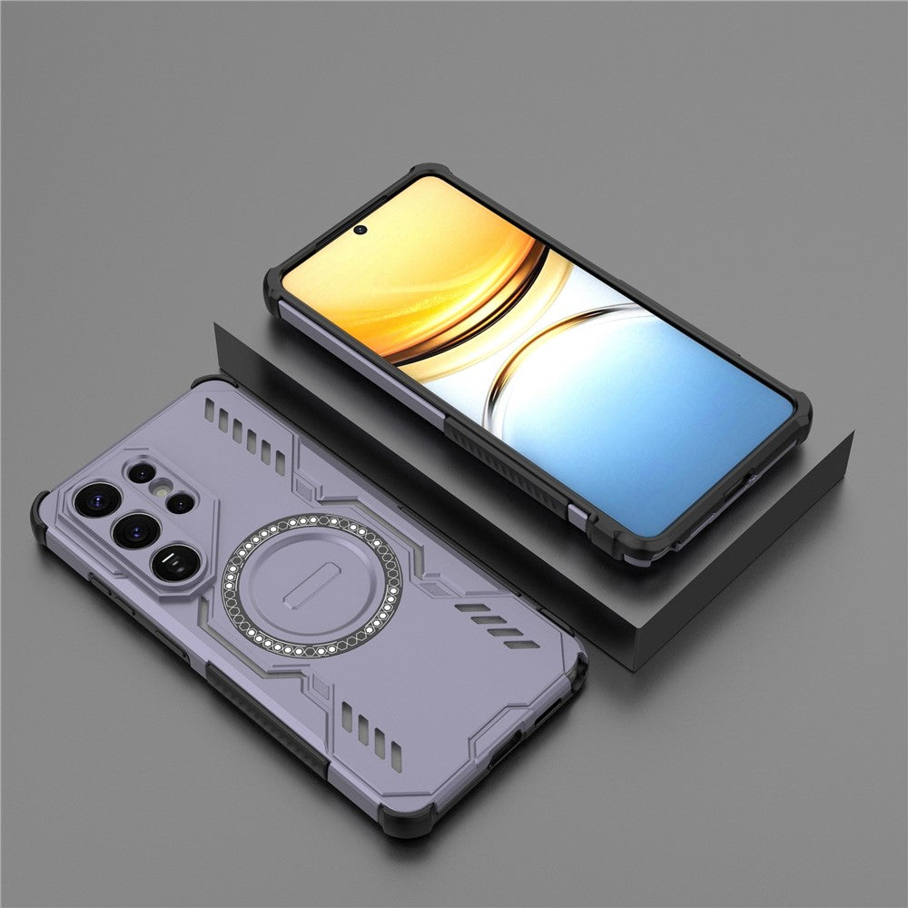 For-Samsung-Galaxy-S26-Ultra-Magnetic-Case-Butterfly-Armor-Hollow-Heat-Dissipation-PC-+-TPU-Phone-Cover-Purple