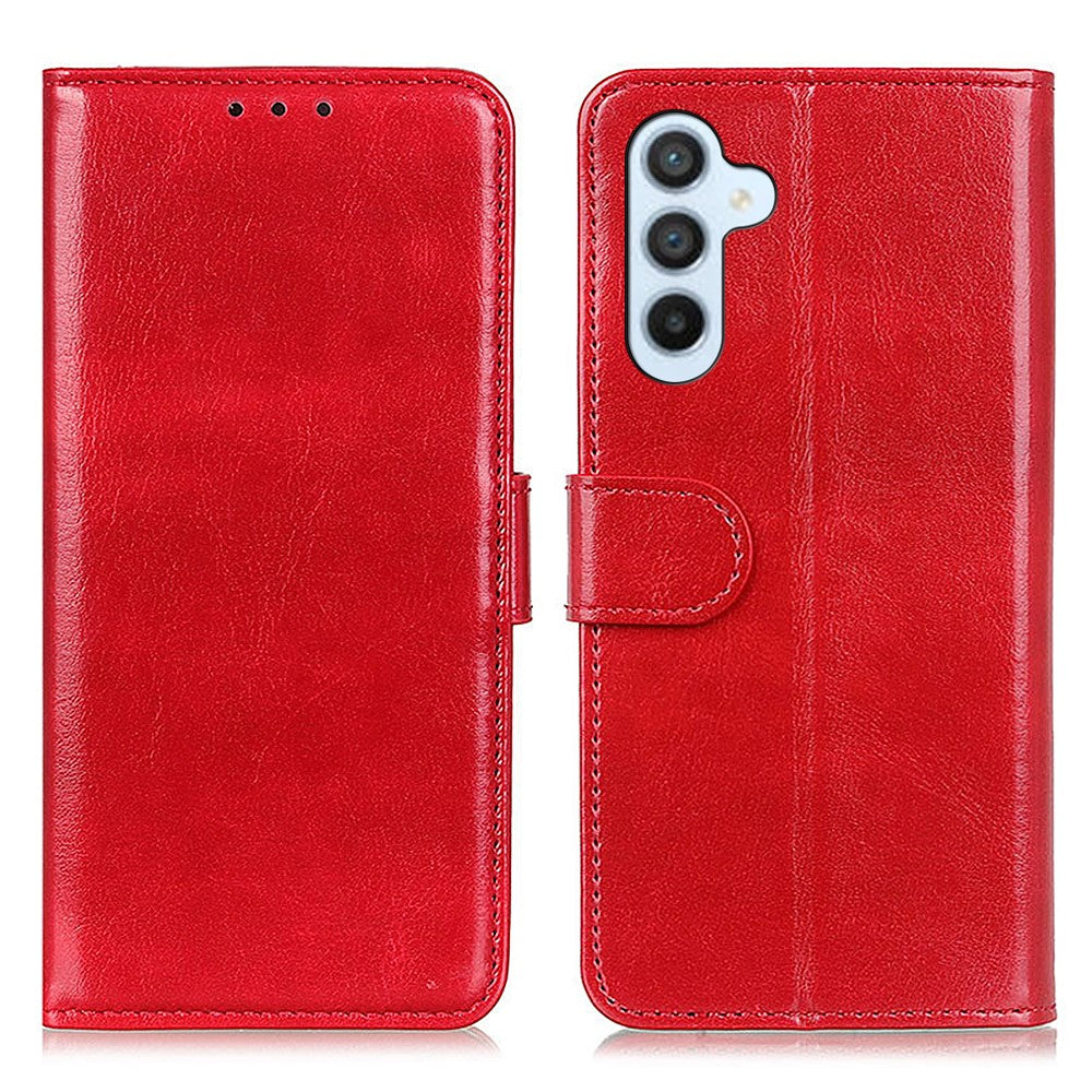 For-Samsung-Galaxy-S26-/-S26-Pro-Case-Crazy-Horse-Texture-PU-Leather-Phone-Stand-Cover-Red