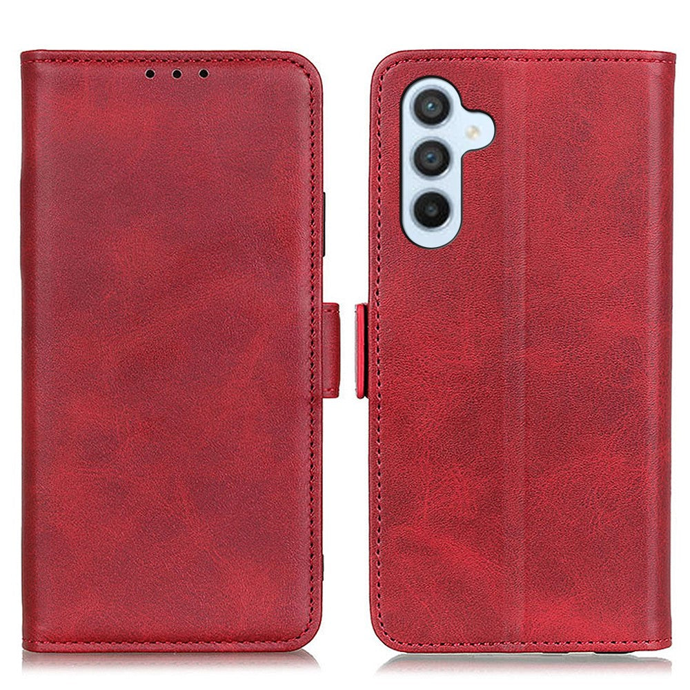 For-Samsung-Galaxy-S26-/-S26-Pro-Case-Stand-Cowhide-Texture-PU-Leather-Phone-Cover-Red