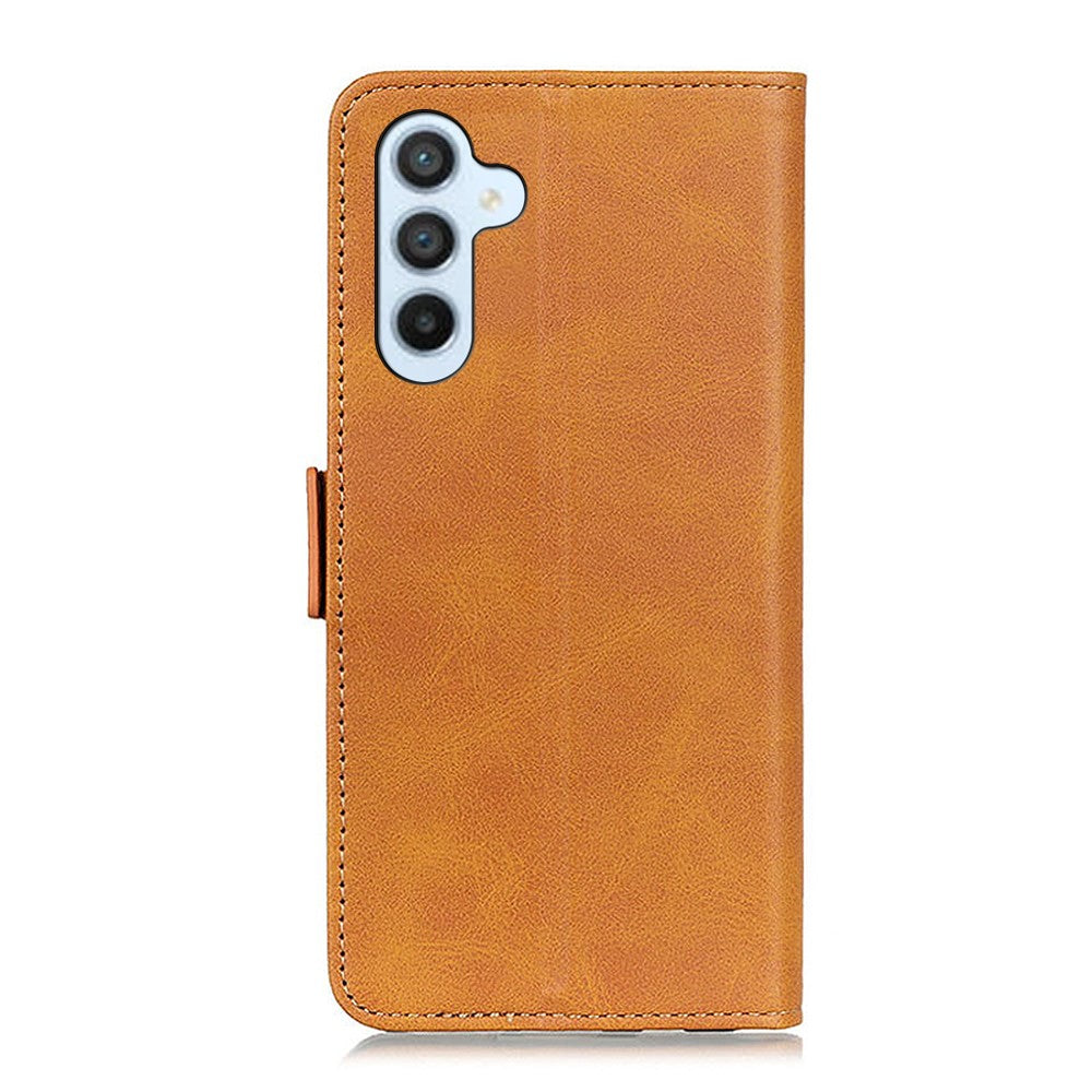 For-Samsung-Galaxy-S26-/-S26-Pro-Case-Stand-Cowhide-Texture-PU-Leather-Phone-Cover-Yellow