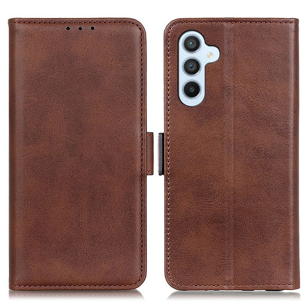 For-Samsung-Galaxy-S26-/-S26-Pro-Case-Stand-Cowhide-Texture-PU-Leather-Phone-Cover-Brown