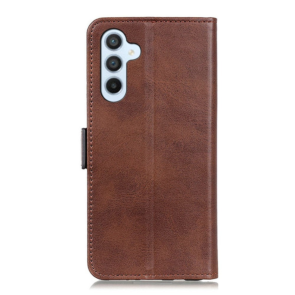 For-Samsung-Galaxy-S26-/-S26-Pro-Case-Stand-Cowhide-Texture-PU-Leather-Phone-Cover-Brown