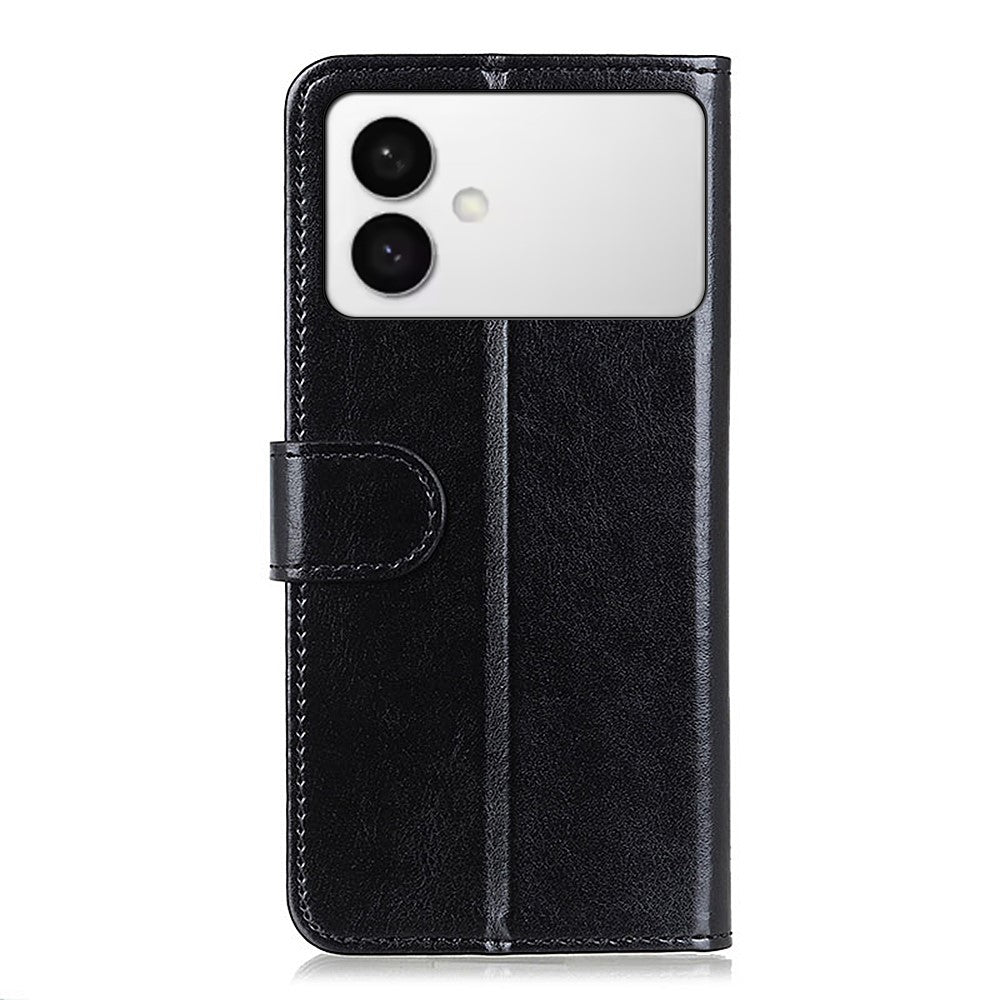 For-Samsung-Galaxy-S26-Edge-Case-Crazy-Horse-Texture-PU-Leather-Phone-Stand-Cover-Black