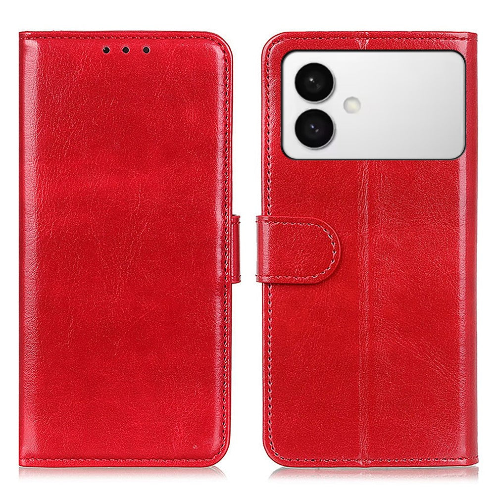 For-Samsung-Galaxy-S26-Edge-Case-Crazy-Horse-Texture-PU-Leather-Phone-Stand-Cover-Red