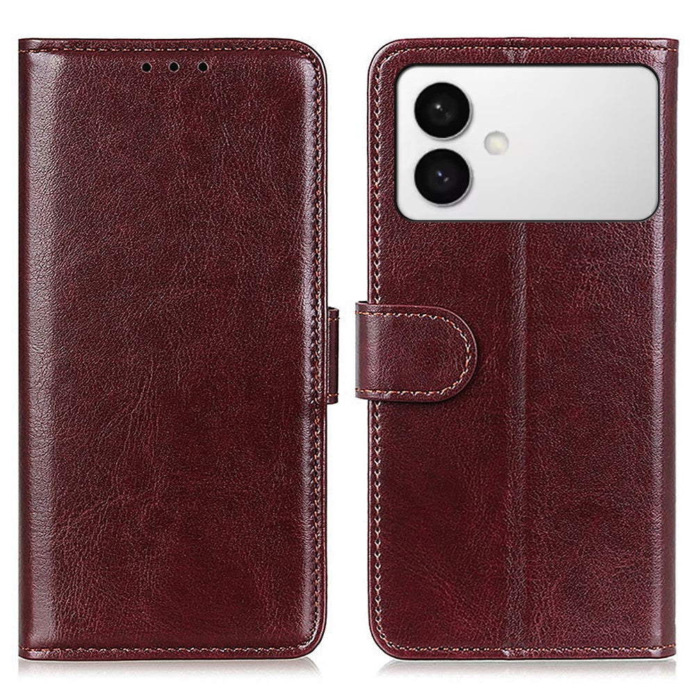 For-Samsung-Galaxy-S26-Edge-Case-Crazy-Horse-Texture-PU-Leather-Phone-Stand-Cover-Brown