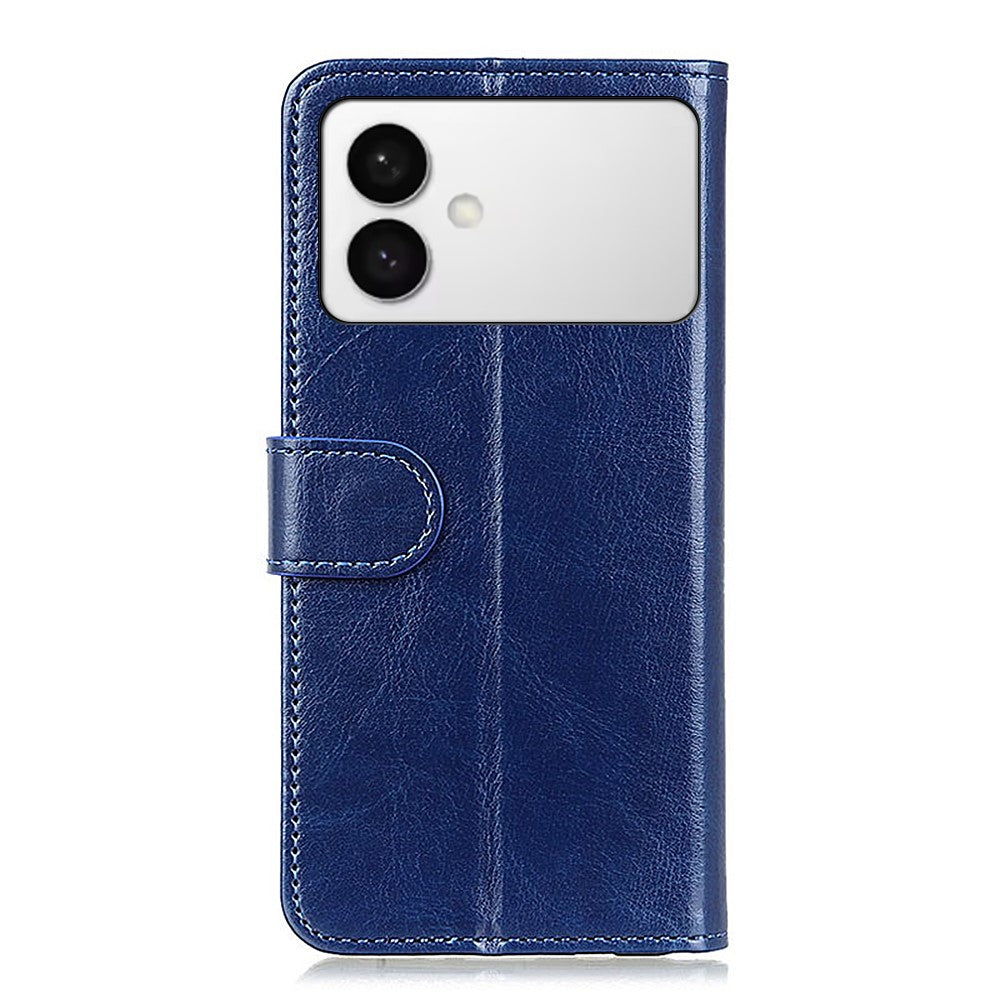 For-Samsung-Galaxy-S26-Edge-Case-Crazy-Horse-Texture-PU-Leather-Phone-Stand-Cover-Blue