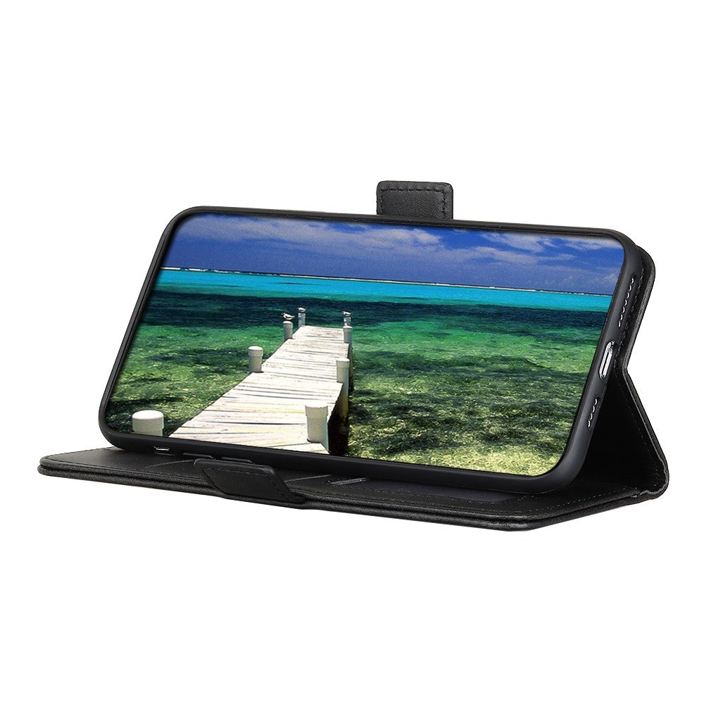 For-Samsung-Galaxy-S26-Edge-Case-Stand-Cowhide-Texture-PU-Leather-Phone-Cover-Black