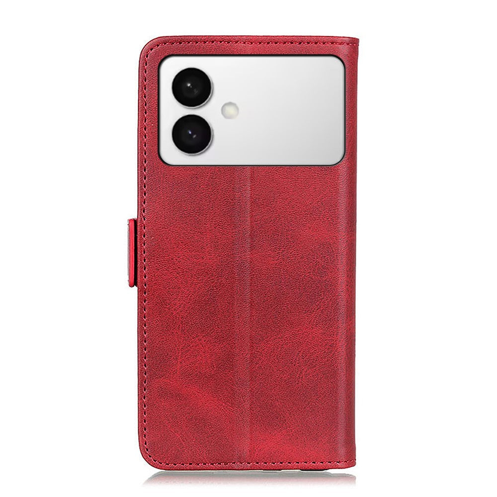 For-Samsung-Galaxy-S26-Edge-Case-Stand-Cowhide-Texture-PU-Leather-Phone-Cover-Red