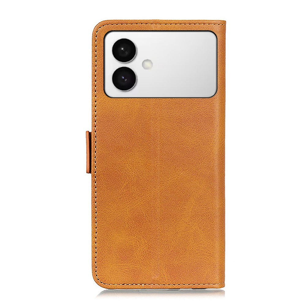 For-Samsung-Galaxy-S26-Edge-Case-Stand-Cowhide-Texture-PU-Leather-Phone-Cover-Yellow