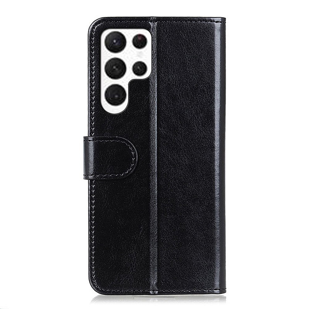 For-Samsung-Galaxy-S26-Ultra-Case-Crazy-Horse-Texture-PU-Leather-Phone-Stand-Cover-Black