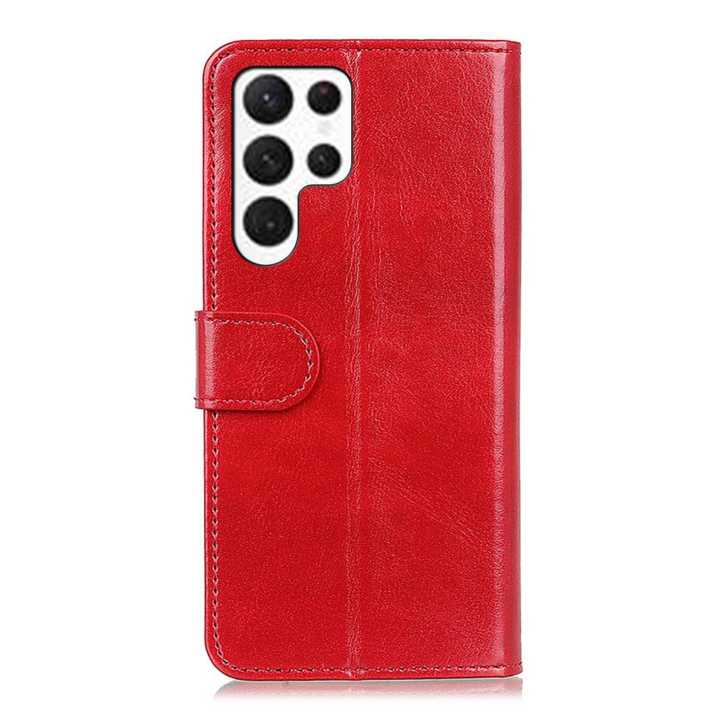 For-Samsung-Galaxy-S26-Ultra-Case-Crazy-Horse-Texture-PU-Leather-Phone-Stand-Cover-Red
