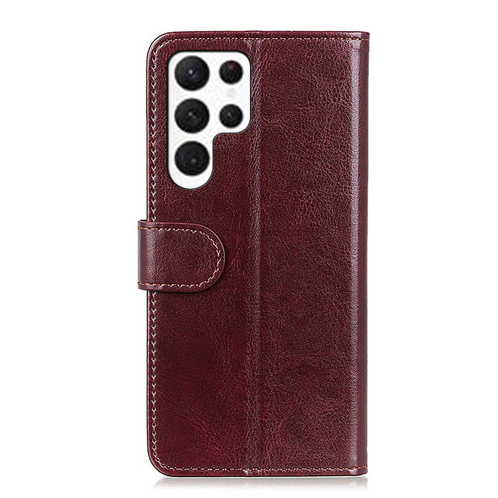 For-Samsung-Galaxy-S26-Ultra-Case-Crazy-Horse-Texture-PU-Leather-Phone-Stand-Cover-Brown