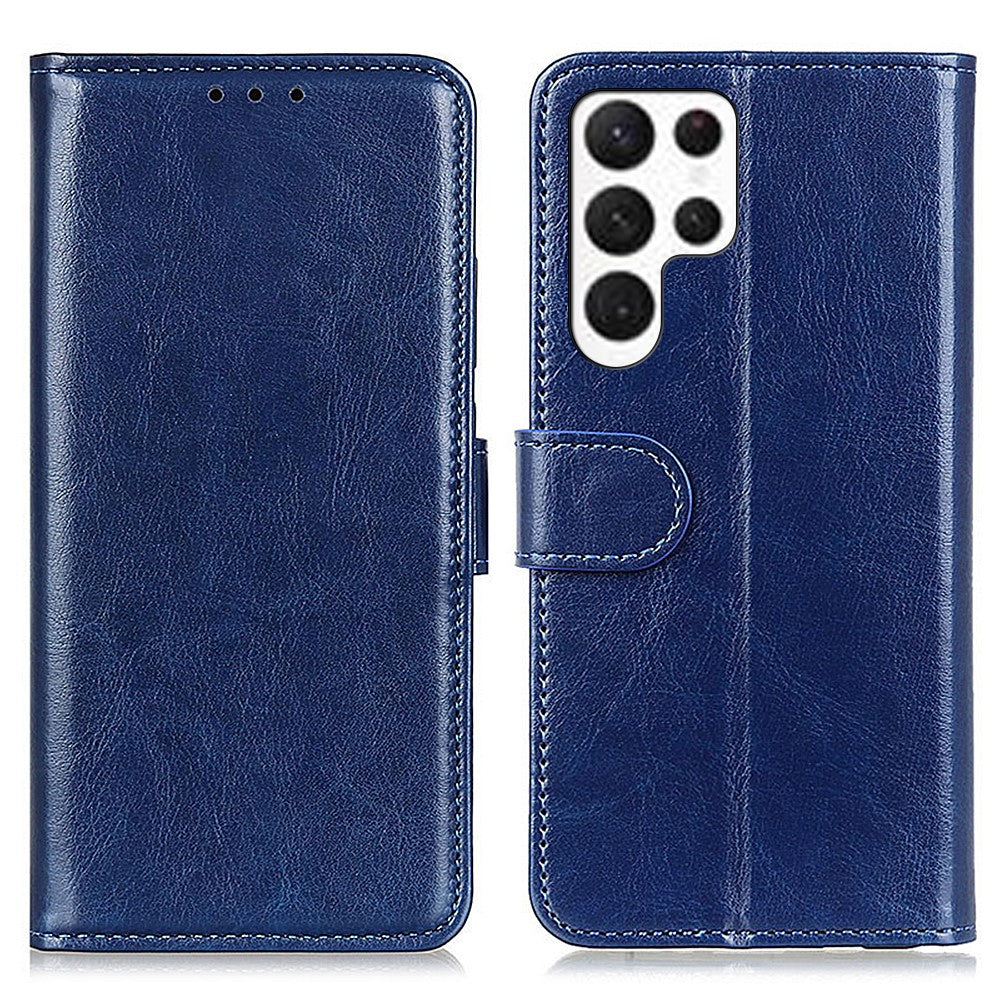 For-Samsung-Galaxy-S26-Ultra-Case-Crazy-Horse-Texture-PU-Leather-Phone-Stand-Cover-Blue
