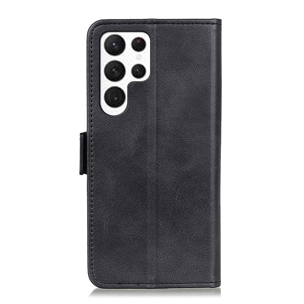 For-Samsung-Galaxy-S26-Ultra-Case-Stand-Cowhide-Texture-PU-Leather-Phone-Cover-Black