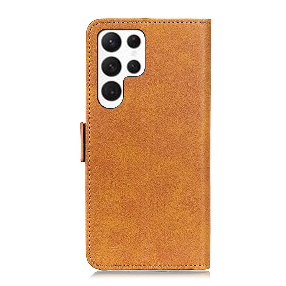 For-Samsung-Galaxy-S26-Ultra-Case-Stand-Cowhide-Texture-PU-Leather-Phone-Cover-Yellow