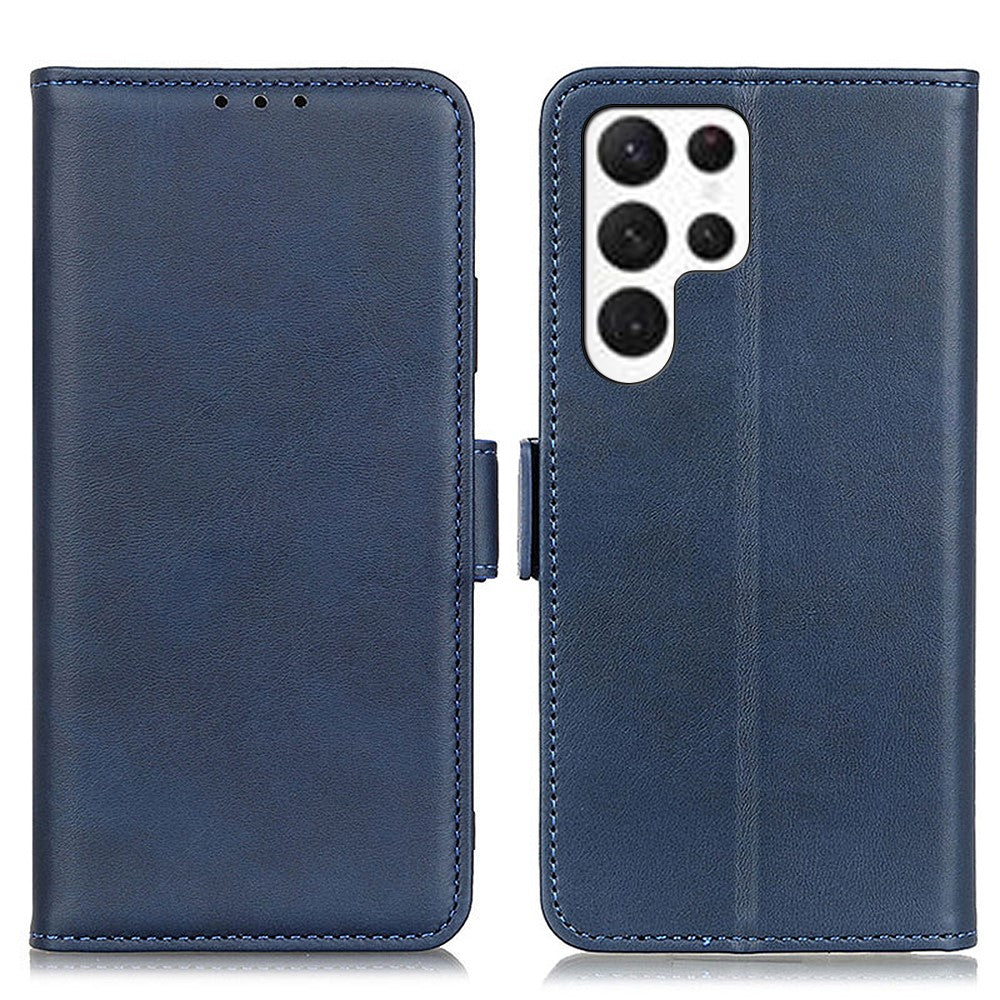 For-Samsung-Galaxy-S26-Ultra-Case-Stand-Cowhide-Texture-PU-Leather-Phone-Cover-Blue