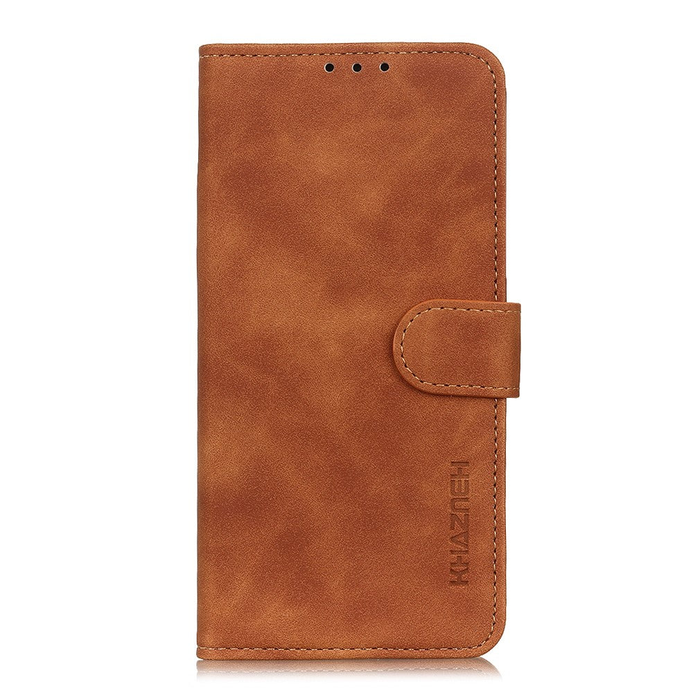 KHAZNEH For Xiaomi Redmi Note 15 Pro 5G (Global) Case PU Leather Retro Texture Phone Cover - Brown