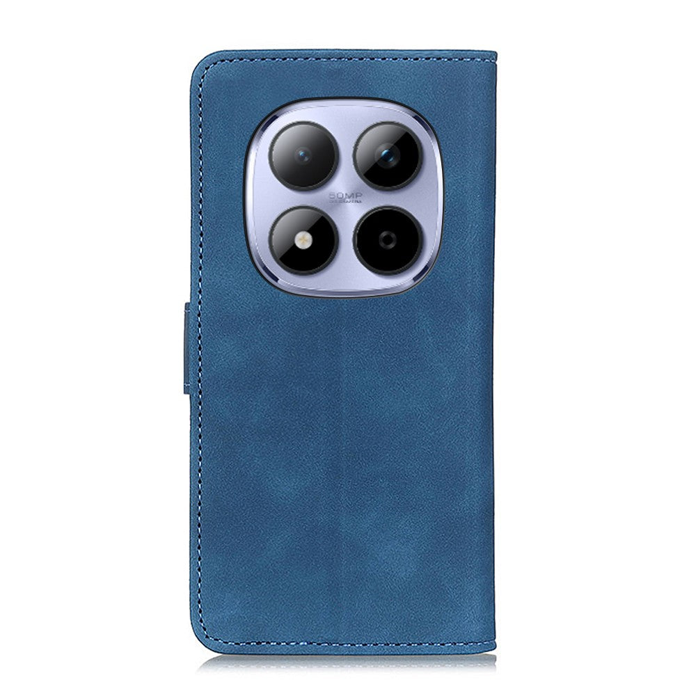 KHAZNEH For Xiaomi Redmi Note 15 Pro 5G (Global) Case PU Leather Retro Texture Phone Cover - Blue