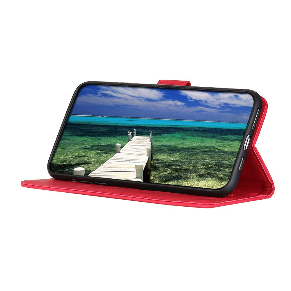 KHAZNEH For Xiaomi Redmi Note 15 Pro 5G (Global) Case PU Leather Retro Texture Phone Cover - Red