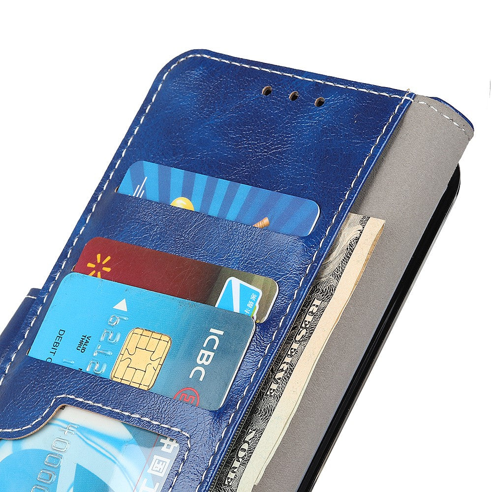 For Xiaomi Redmi Note 15 Pro 5G (Global) Case Wallet Leather Phone Cover Crazy Horse Texture - Blue