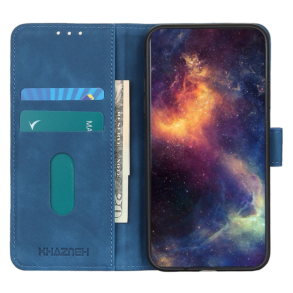 KHAZNEH For Xiaomi Poco M8 Pro 5G / Redmi Note 15 Pro+ 5G (Global) Case PU Leather Retro Texture Phone Cover - Blue
