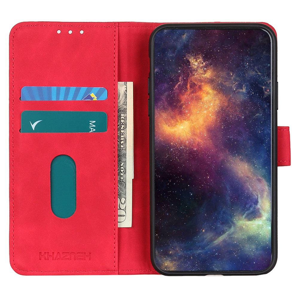 KHAZNEH For Xiaomi Poco M8 Pro 5G / Redmi Note 15 Pro+ 5G (Global) Case PU Leather Retro Texture Phone Cover - Red